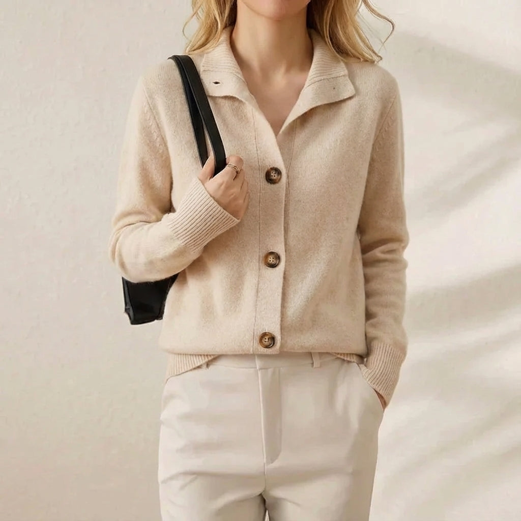 Cotton Plain Cardigan with Buttons