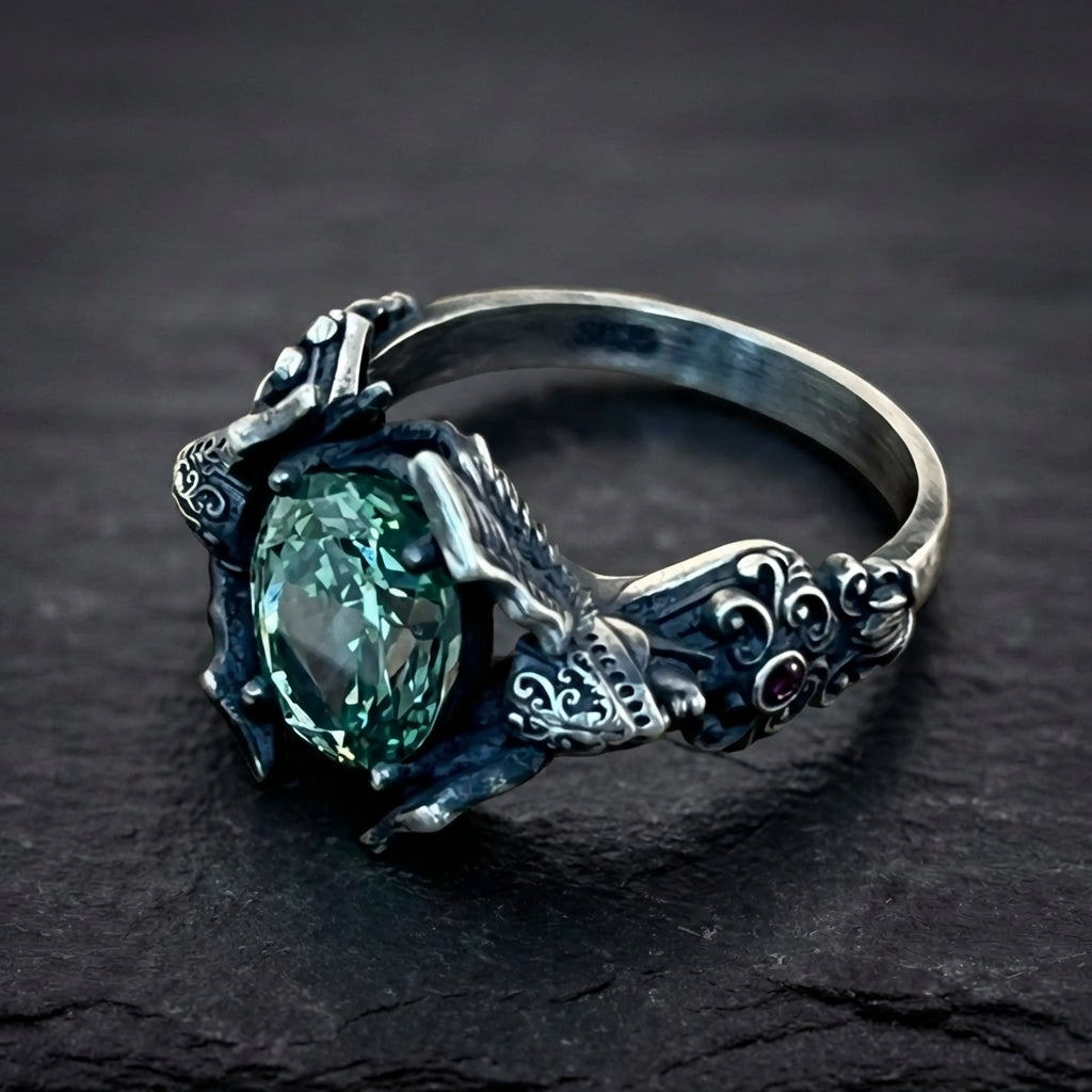 Gothic Emerald Statement Ring 84000835
