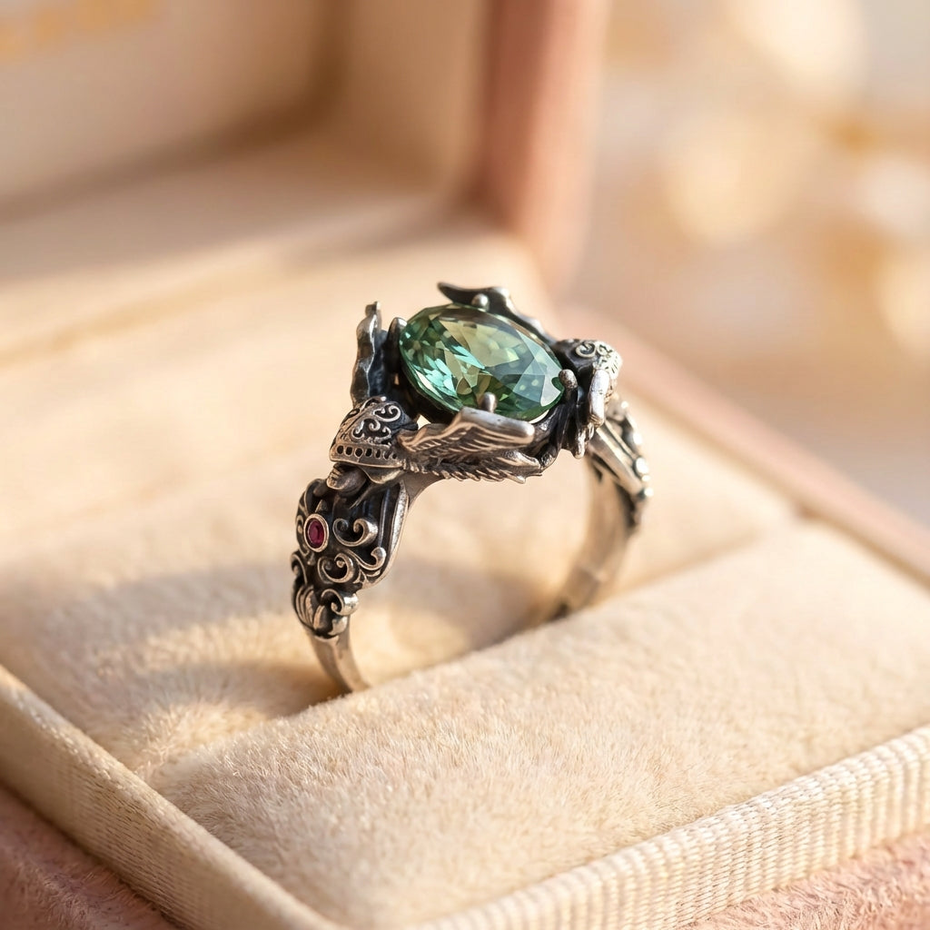 Gothic Emerald Statement Ring