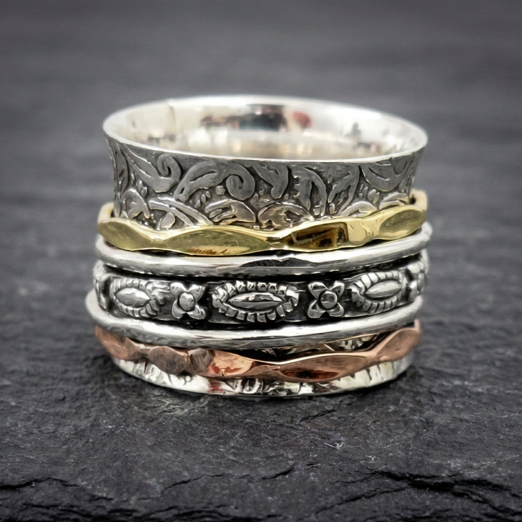 Handmade Engraved Silver Ring 18063999