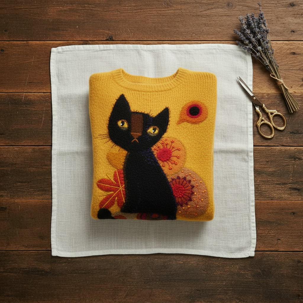 Anna's Handkitted Cat Sweater
