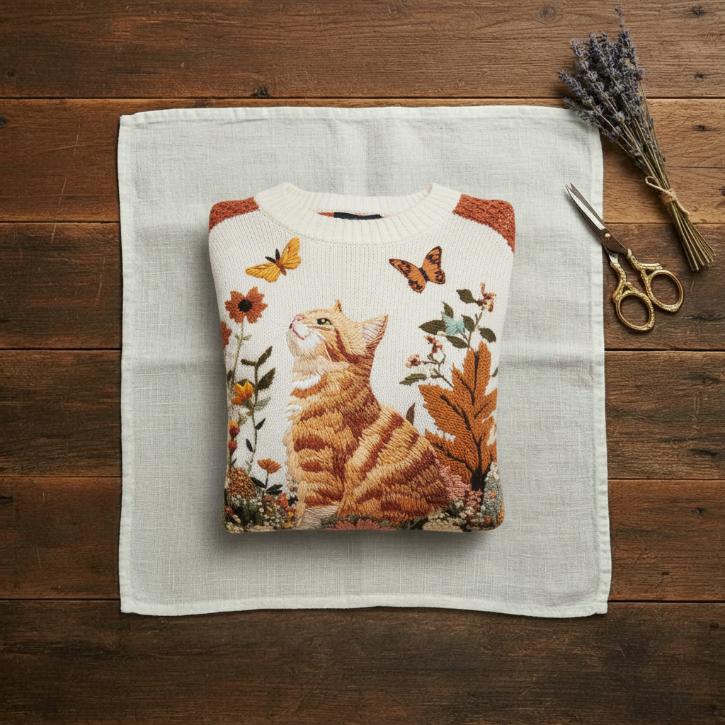 Anna's Handkitted Cat Sweater