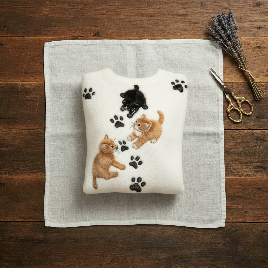 Anna's Handkitted Cat Sweater