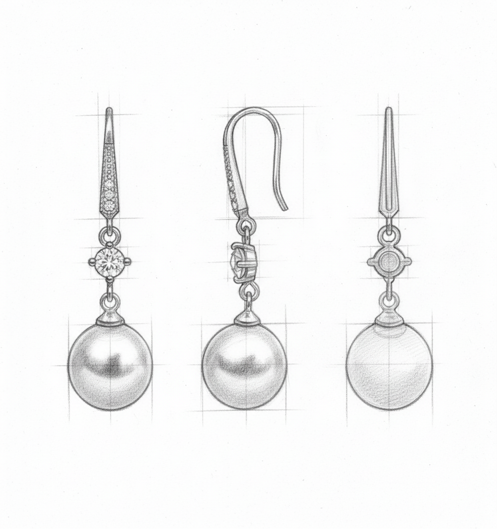 Luxury Zircon Pink Pearl Dangle Earrings