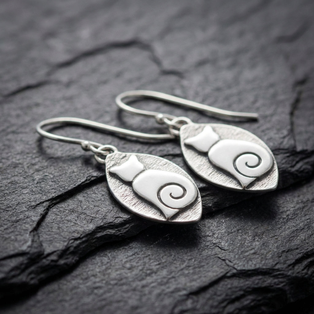 Minimalist Silver Spiral Earrings 94955100