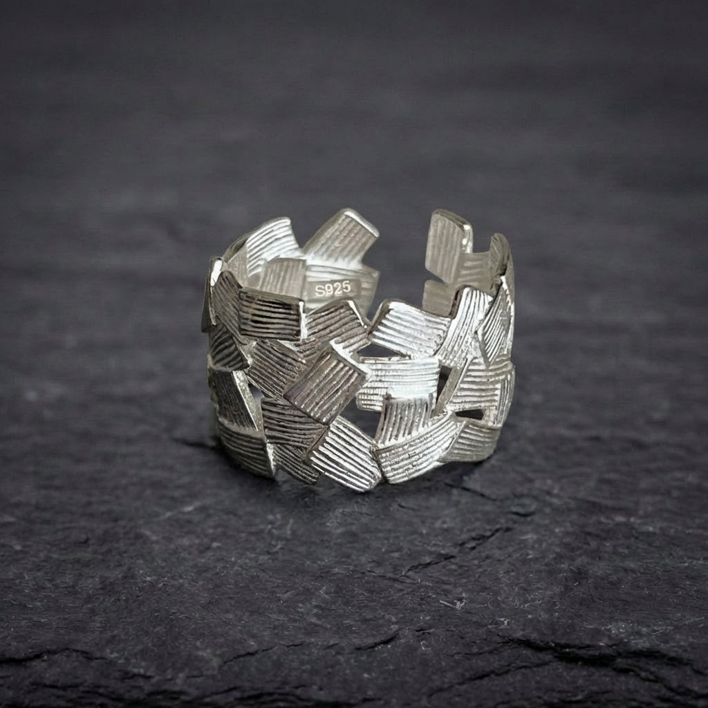 Minimalist Silver Statement Ring 93536505