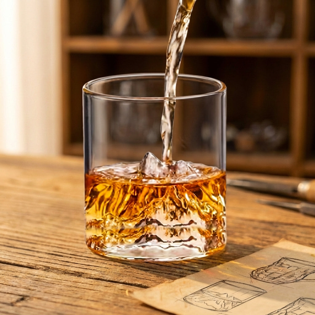 Mountain Wave Whiskey Rocks Glass