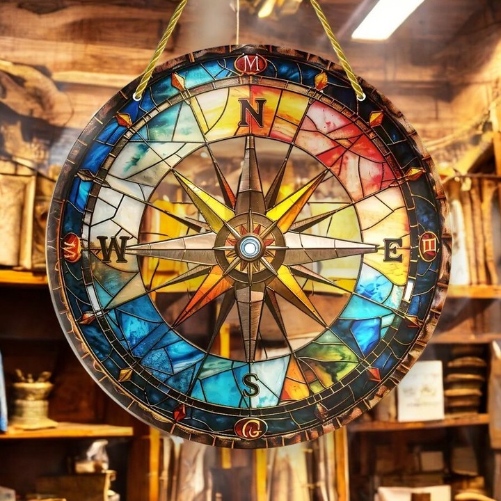 Nautical Compass Rose Suncatcher