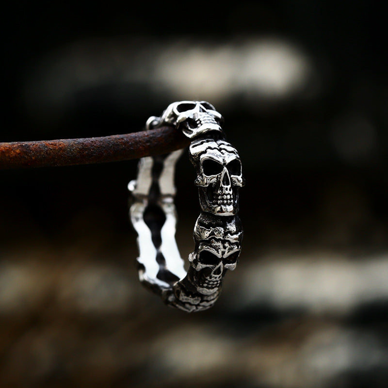 Europe And The United States Foreign Trade Jewelry Amazon AliExpress Generation Supply Simple Titanium Steel Skull Ring Ring