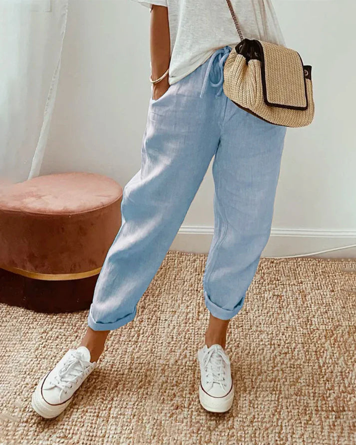 Trousers Blue With Solid Denim Wash