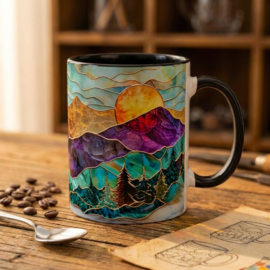 Purple Peak Stained Glass Mug
