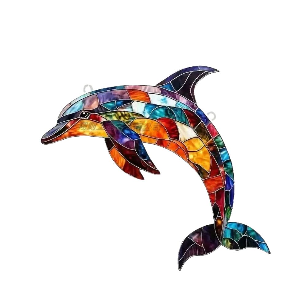 Rainbow Mosaic Dolphin Suncatcher