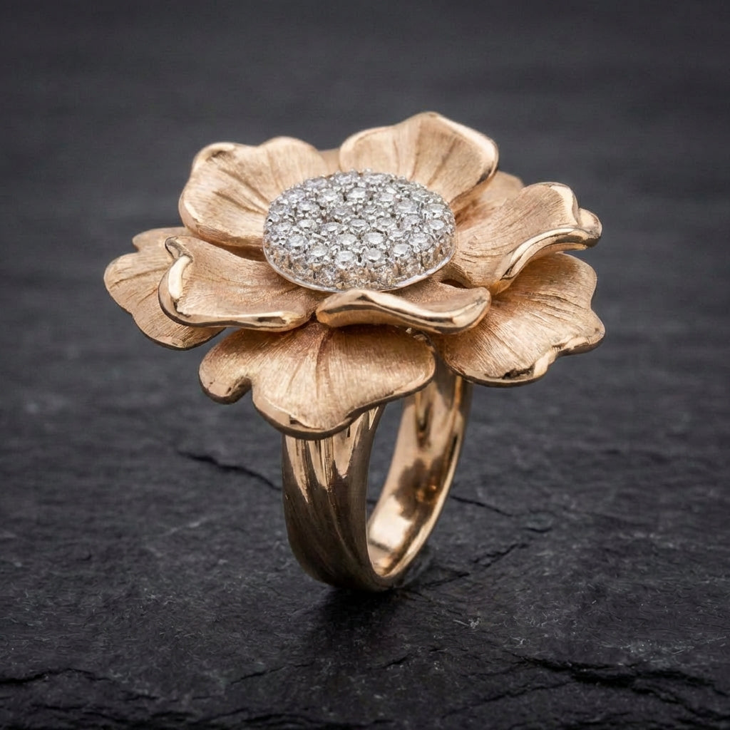 Romantic Flower Diamond Ring 15263739