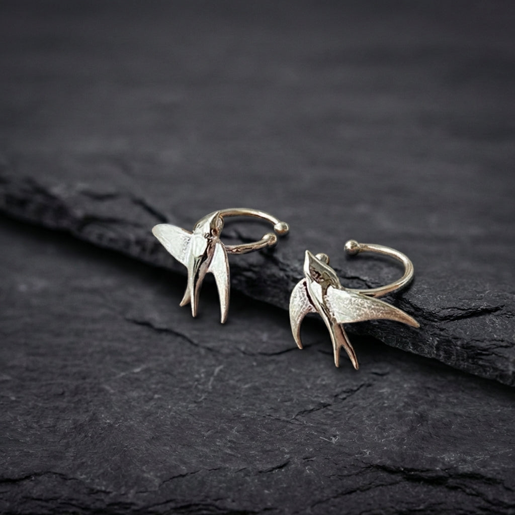 Silver Swallow Earrings 30389847
