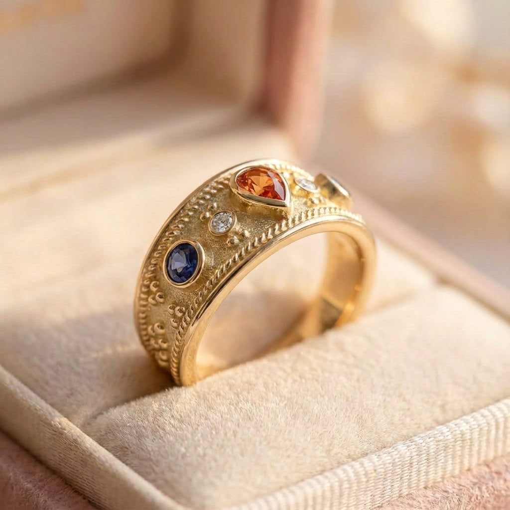 Statement Gold Gemstone Ring