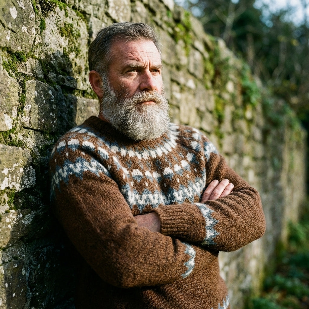 Tobacco Brown Lopapeysa Wool Crewneck