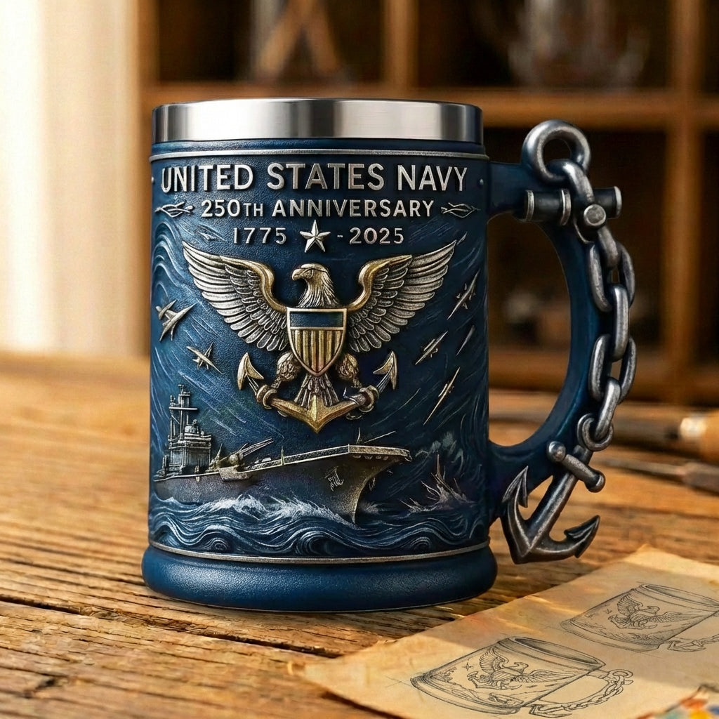 Us Navy 250Th Anniversary Stein