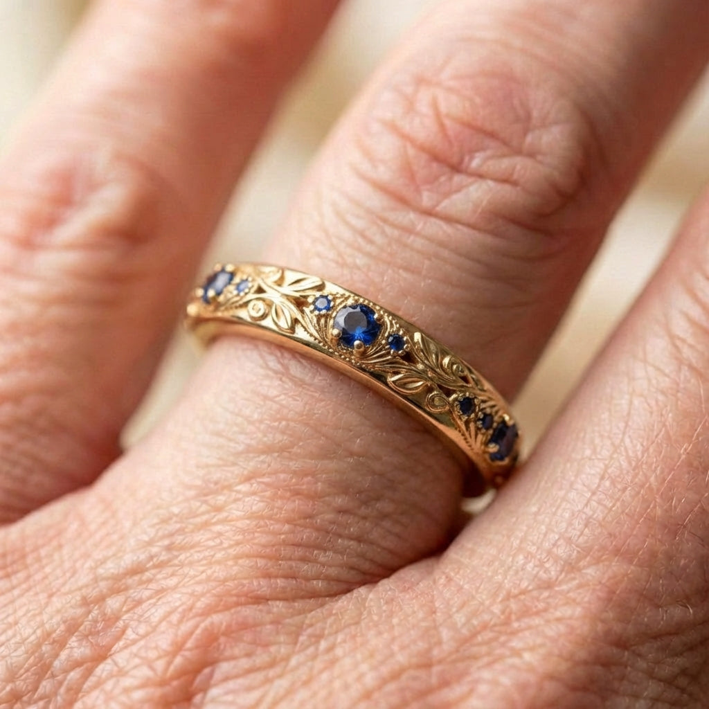 Vintage Style Gold Engraved Ring