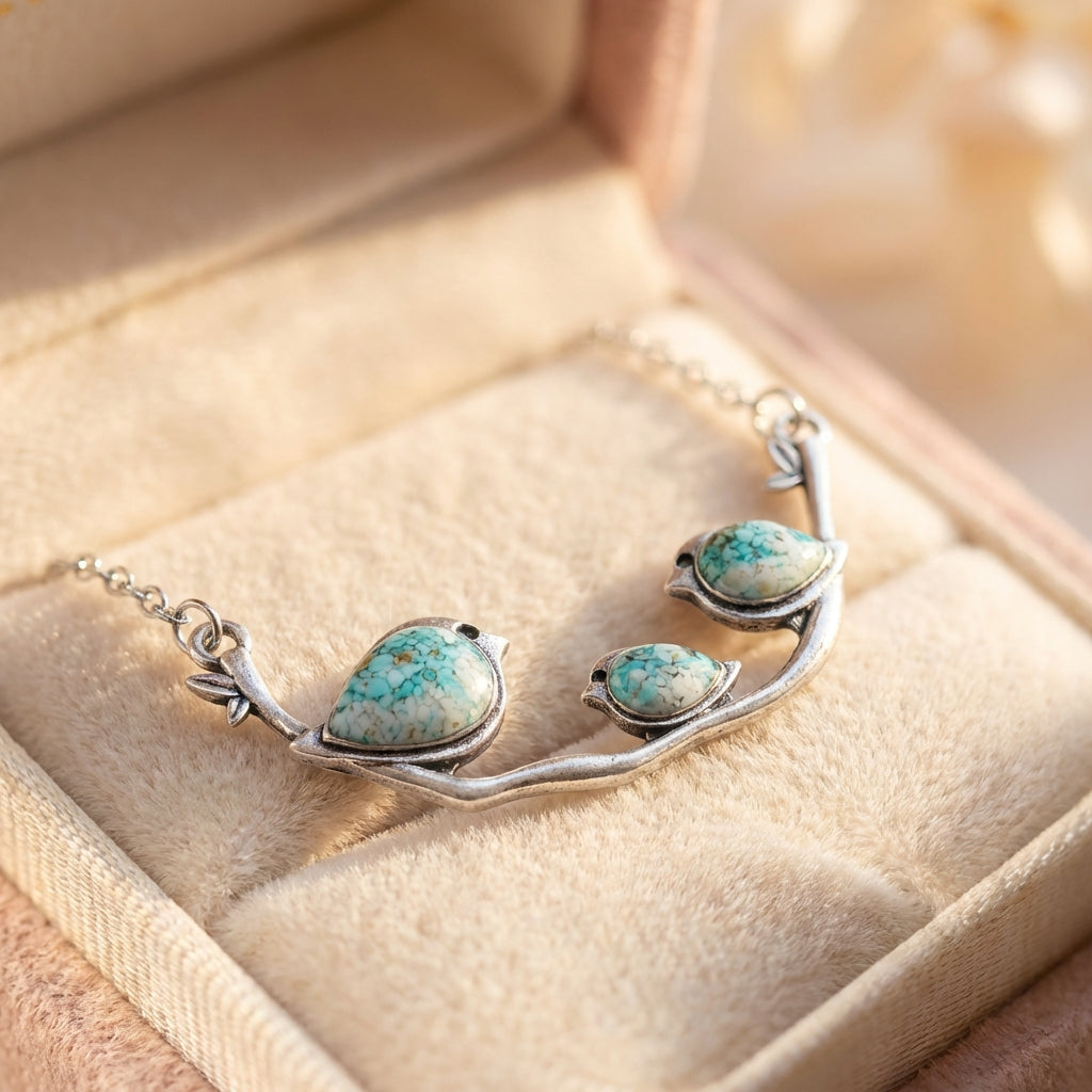 Vintage Birdie Silver Necklace