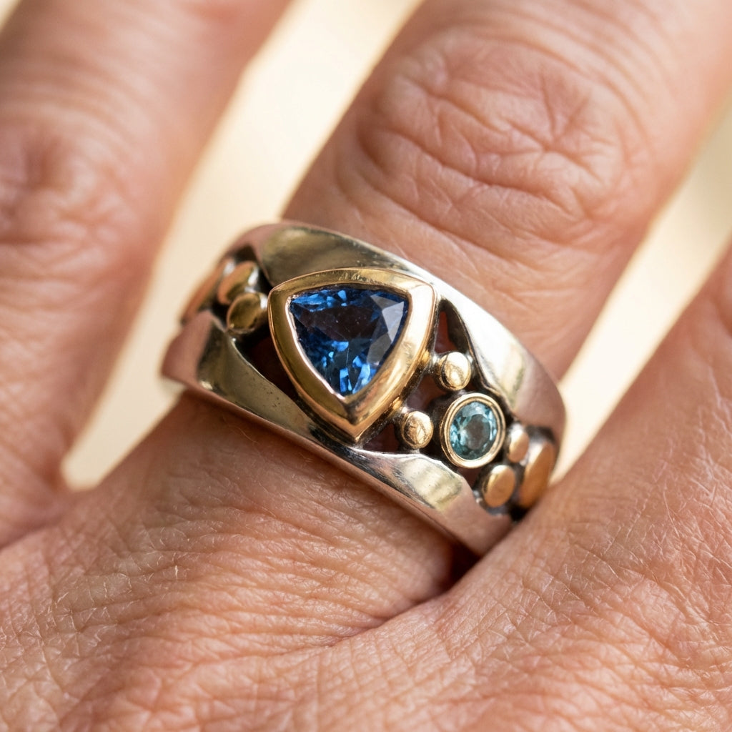 Vintage Blue Crystal Ring