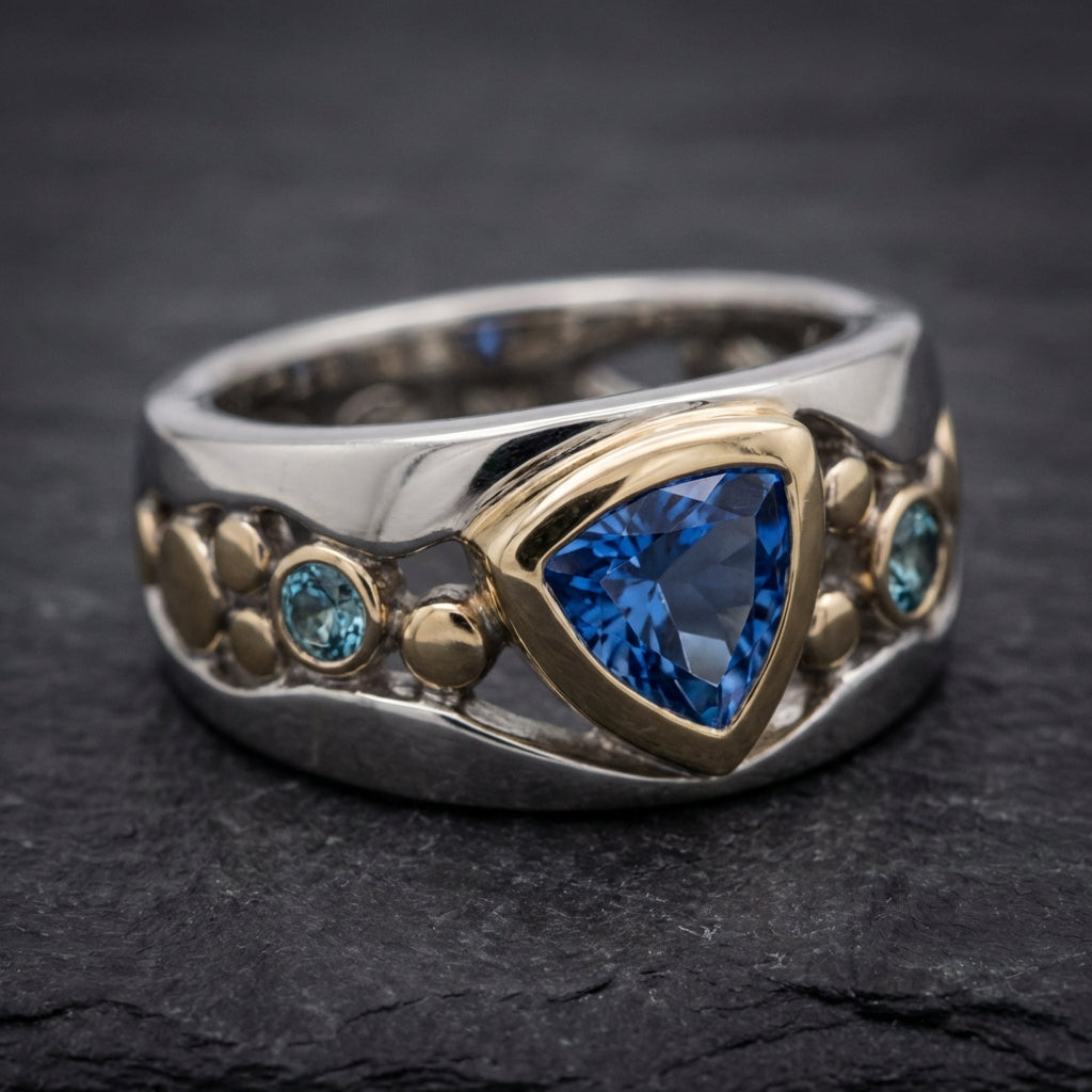 Vintage Blue Crystal Ring