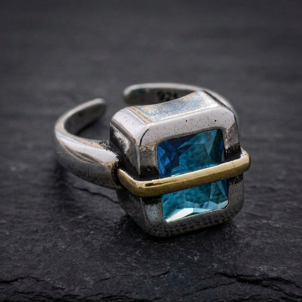 Vintage Blue Crystal Ring 34442663