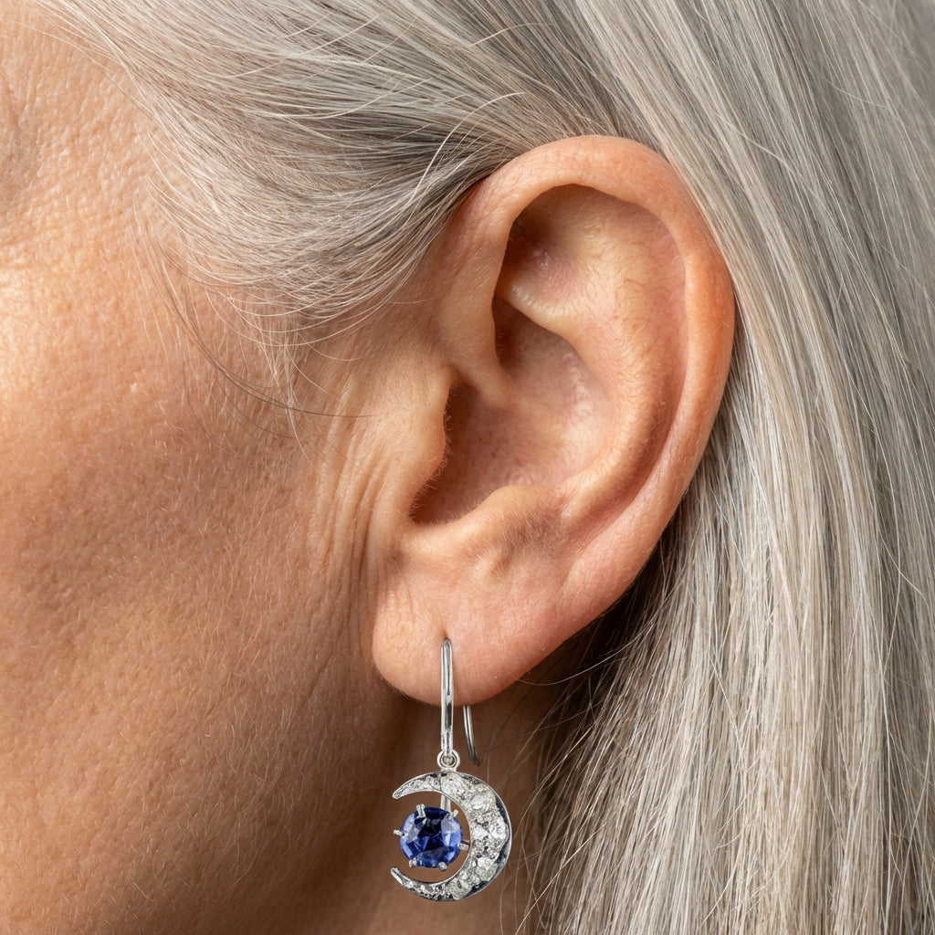 Vintage Blue Moonlight Earrings