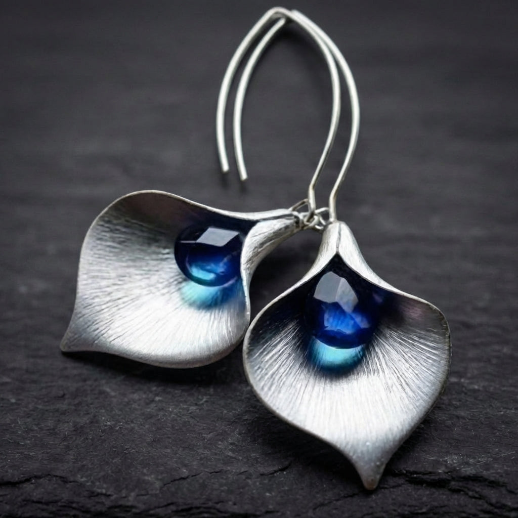 Vintage Blue Zircon Earrings 97356102