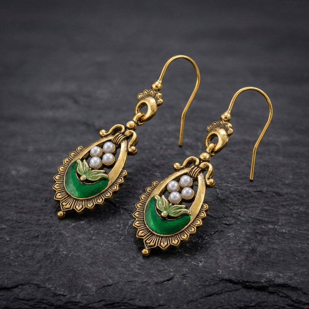 Vintage Bohemian Pearl Earrings 50726598