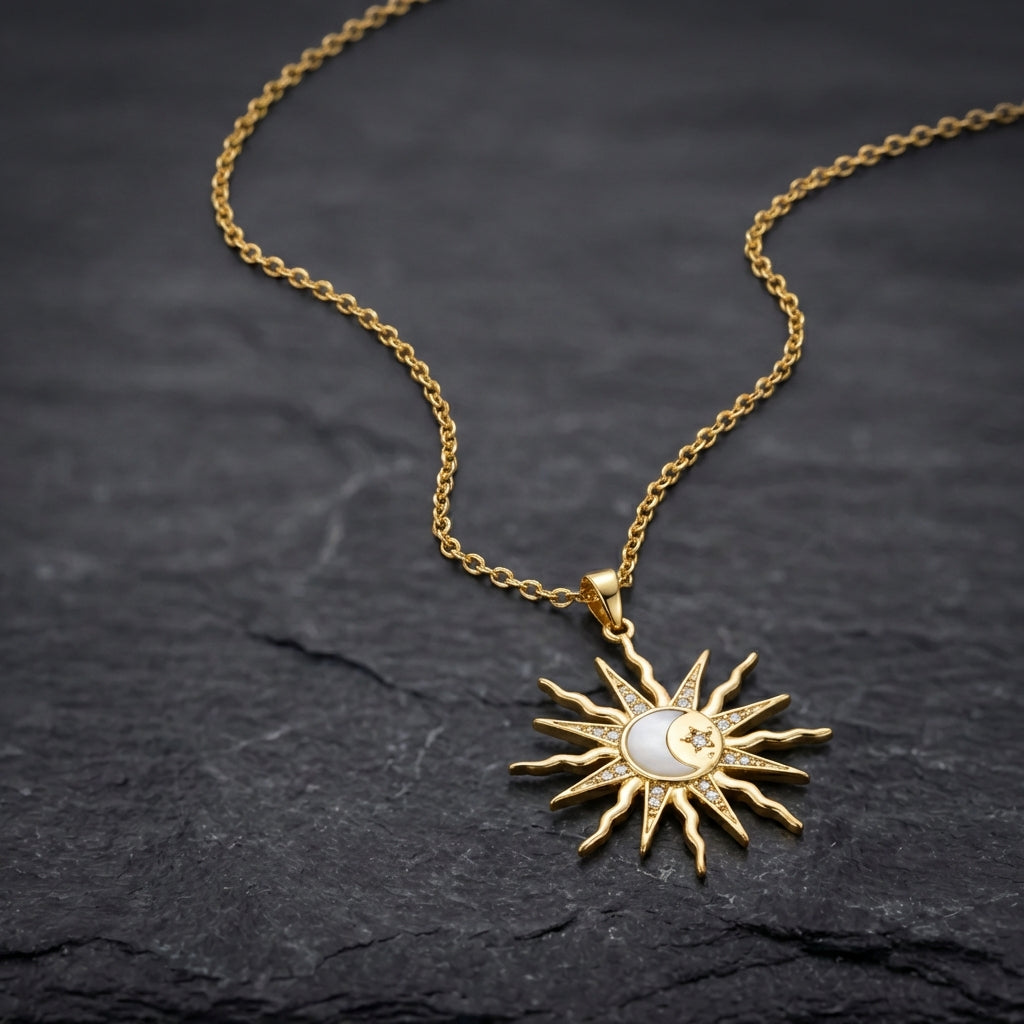 Vintage Celestial Sun Moon