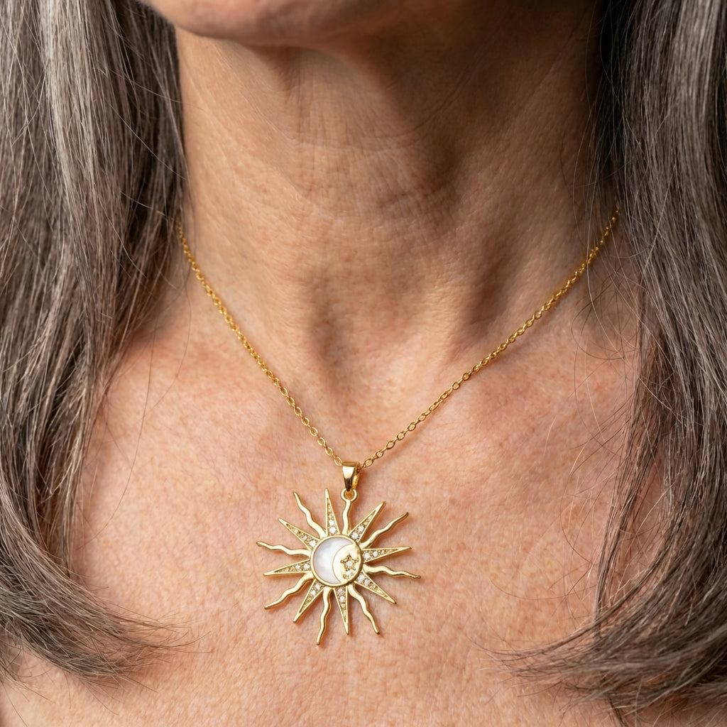 Vintage Celestial Sun Moon