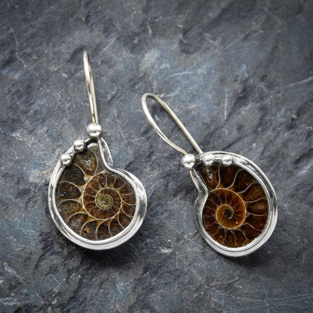 Vintage Conch Silver Earrings