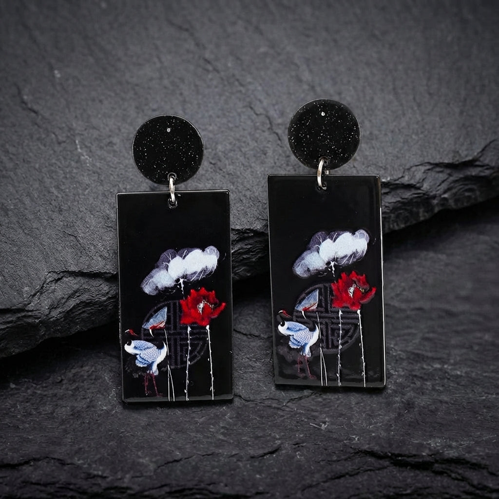 Vintage Crane Earrings 25125496
