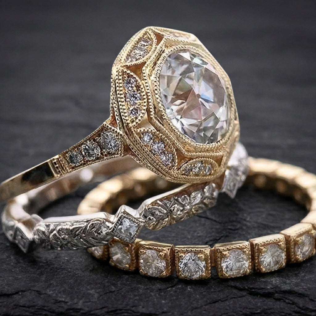 Vintage Crystal Ring Set 89864417