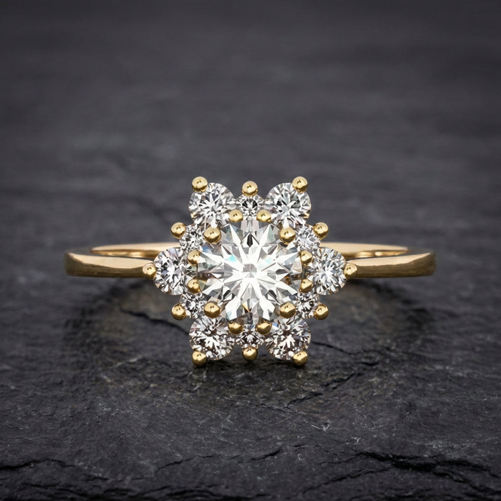Vintage Crystal Snowflake Ring 06541465
