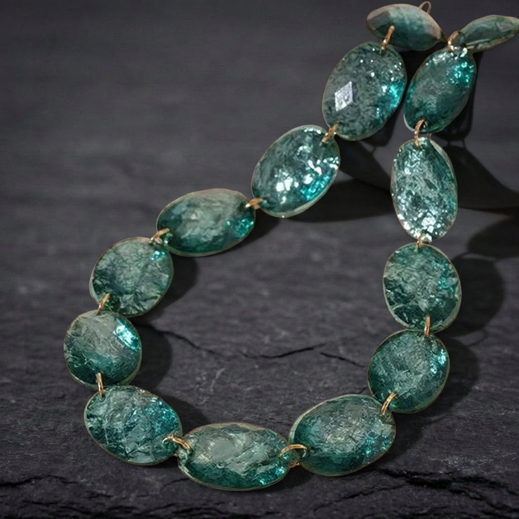 Vintage Ellipse Charm Necklace