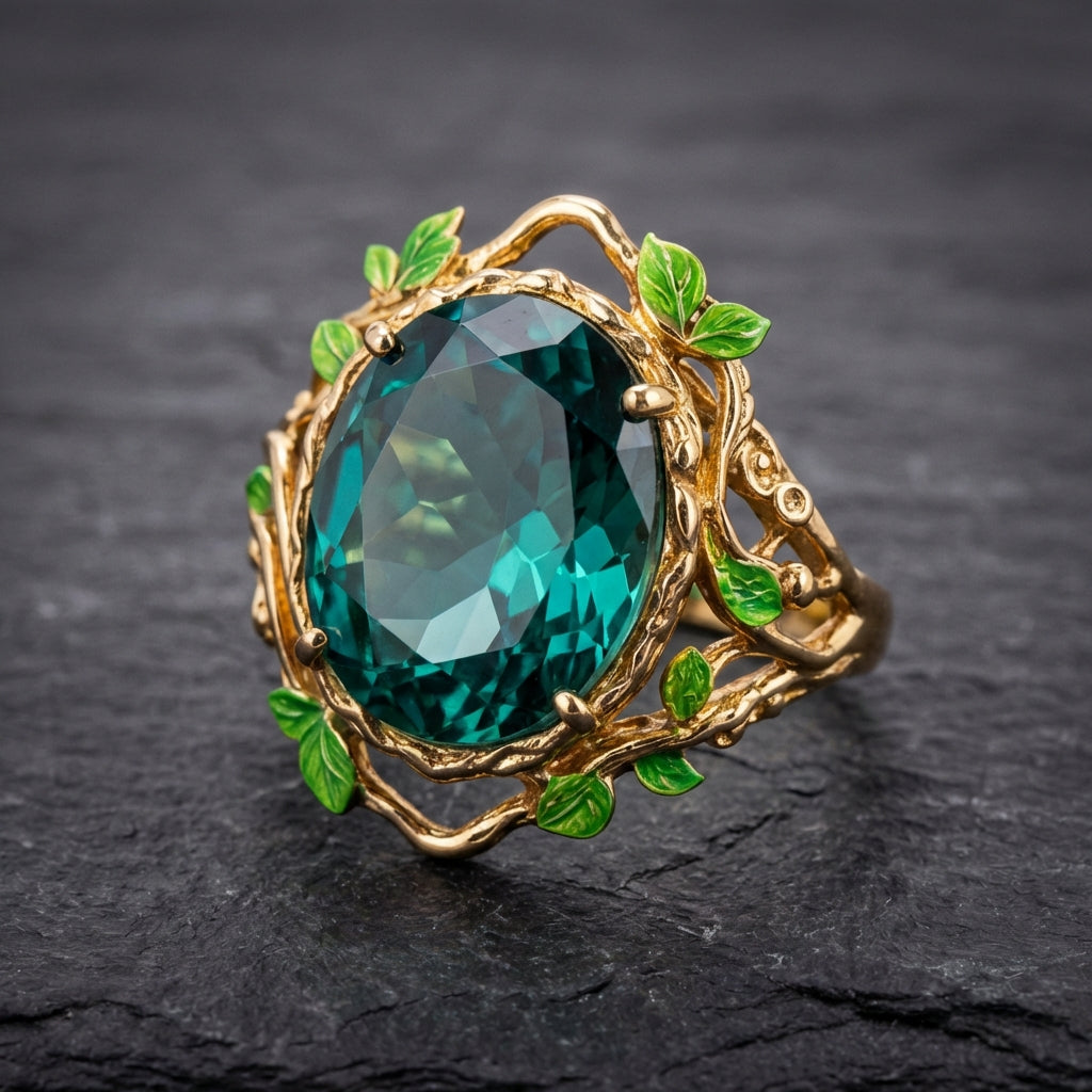 Vintage Emerald Leaf Ring 19971233