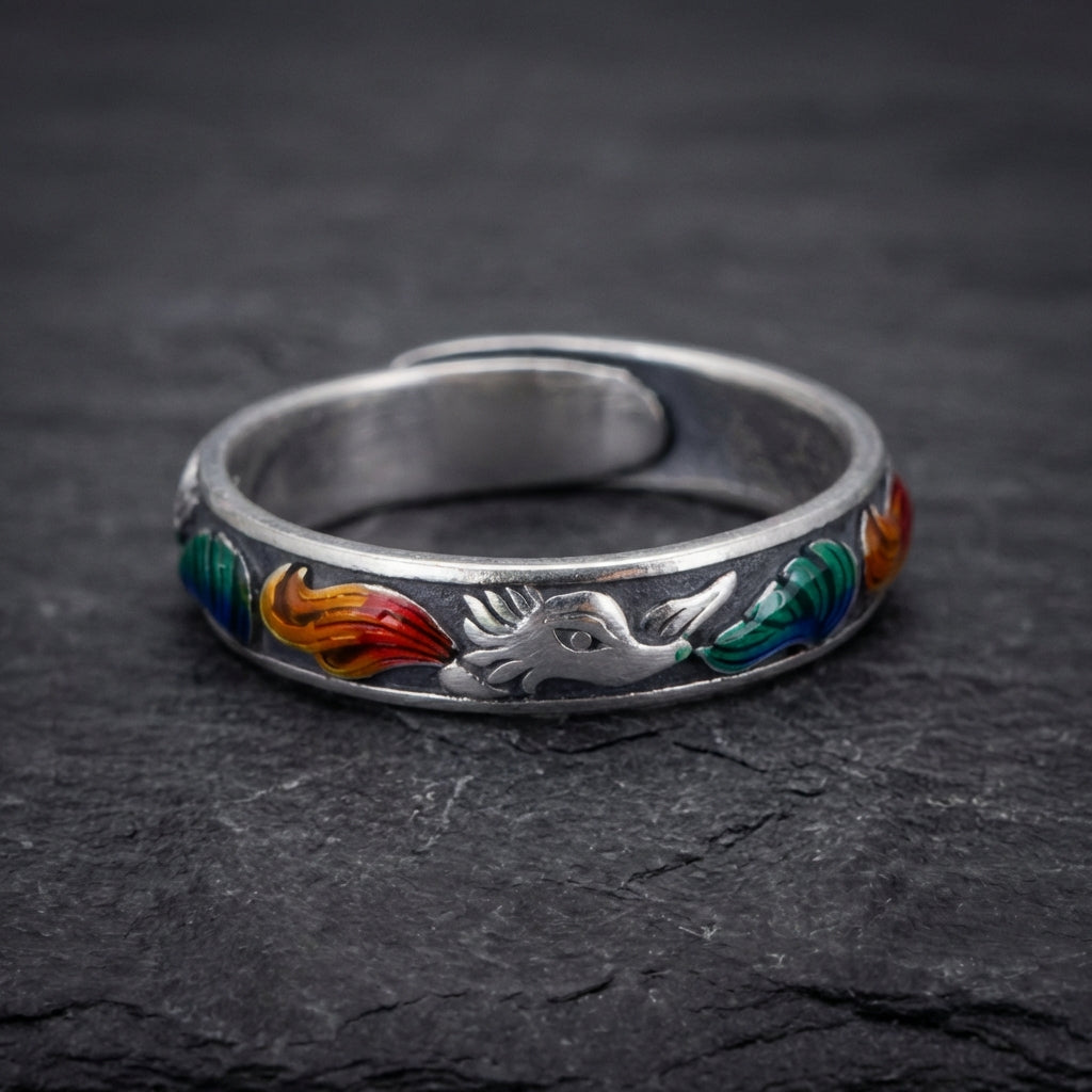 Vintage Enamel Fox Ring 12229624