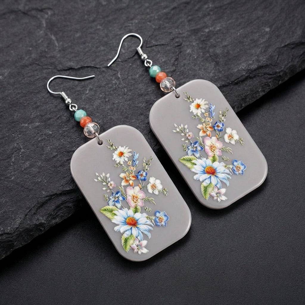 Vintage Floral Earrings 05327289