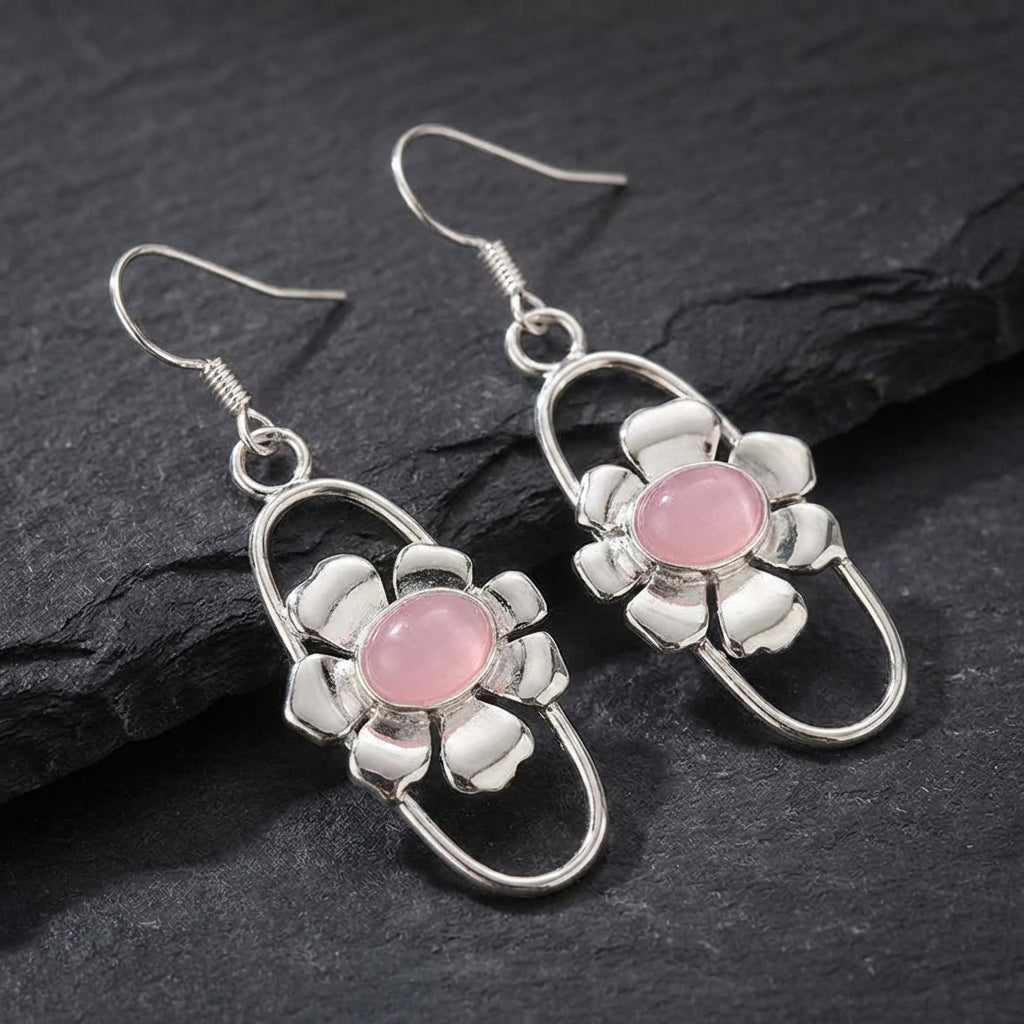Vintage Flower Pink Earrings 49829962