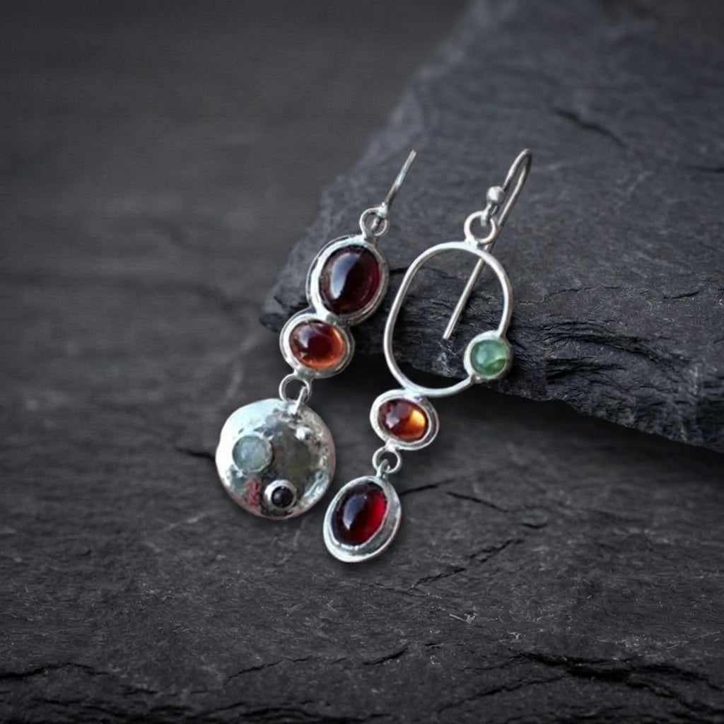 Vintage Garnet Dangle Earrings 95784630