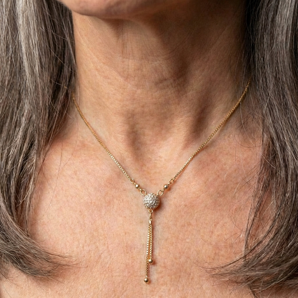 Vintage Golden Crystal Necklace