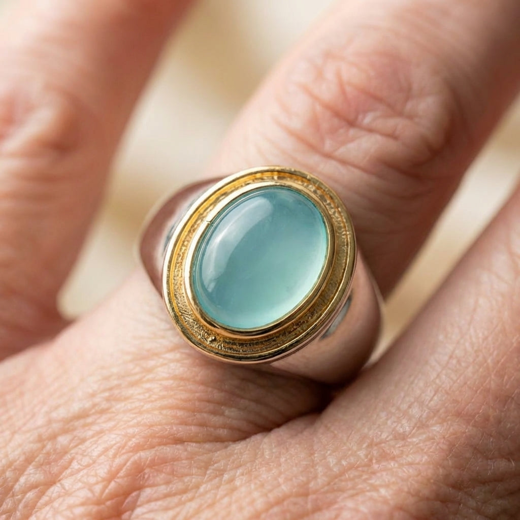 Vintage Green Moonstone Ring