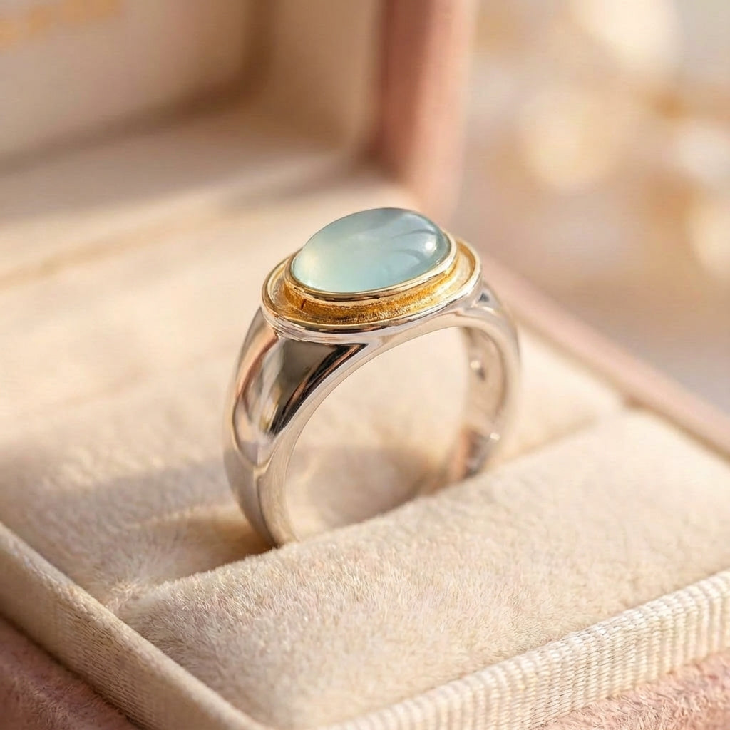 Vintage Green Moonstone Ring