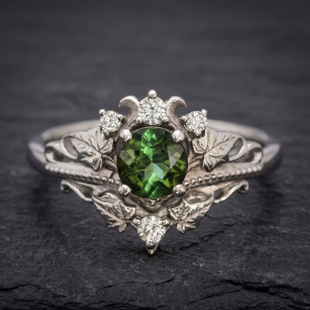 Vintage Green Stone Ring 93832251