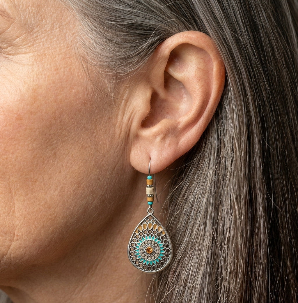 Vintage Handmade Beads Drop Earrings