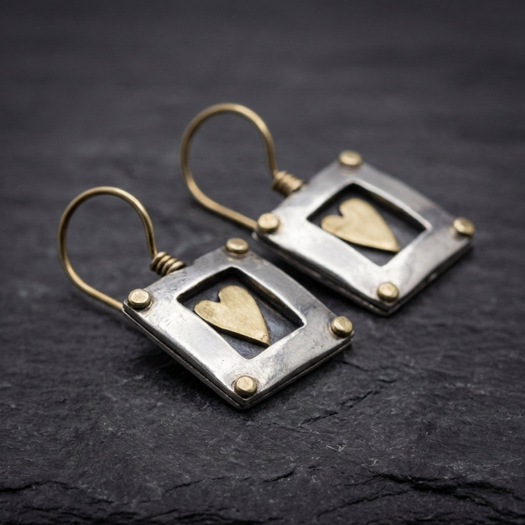 Vintage Heart Dangle Earrings 58218942