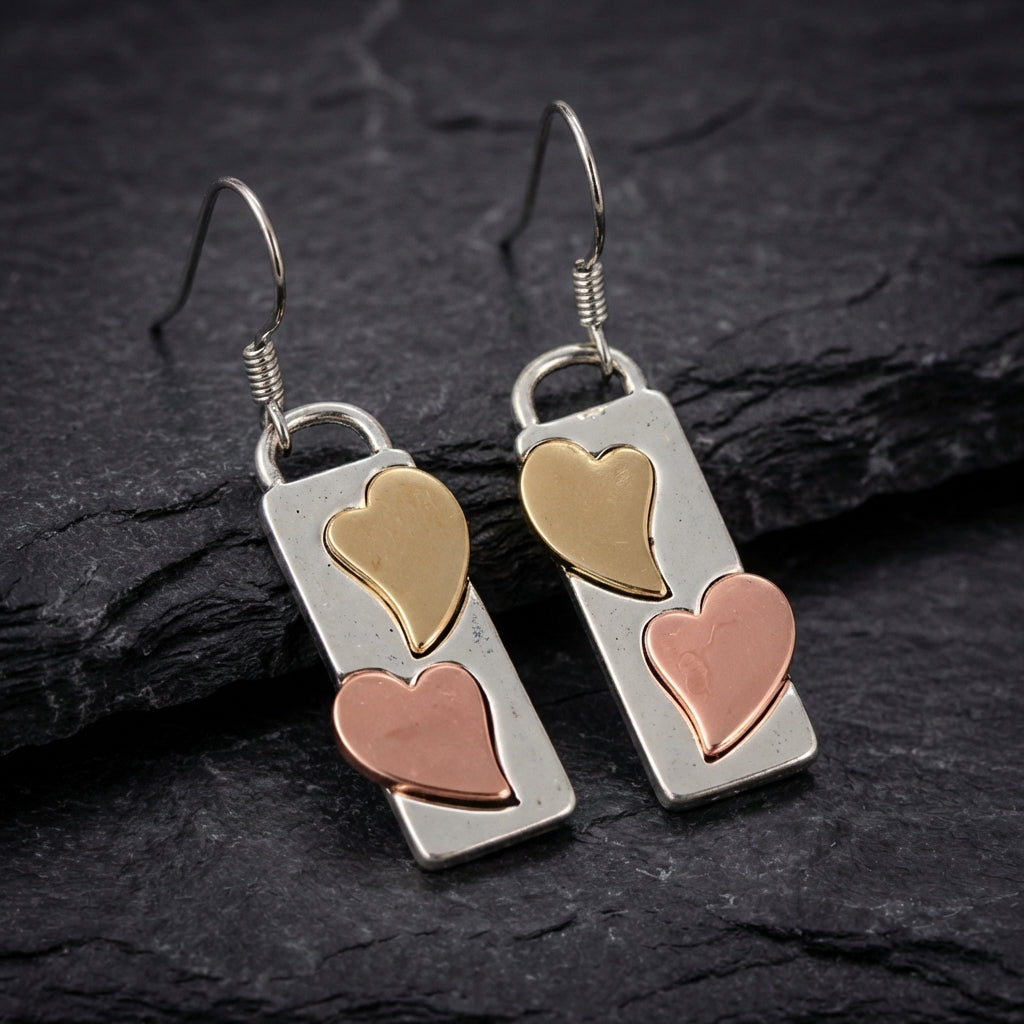 Vintage Heart Dangle Earrings 89820611