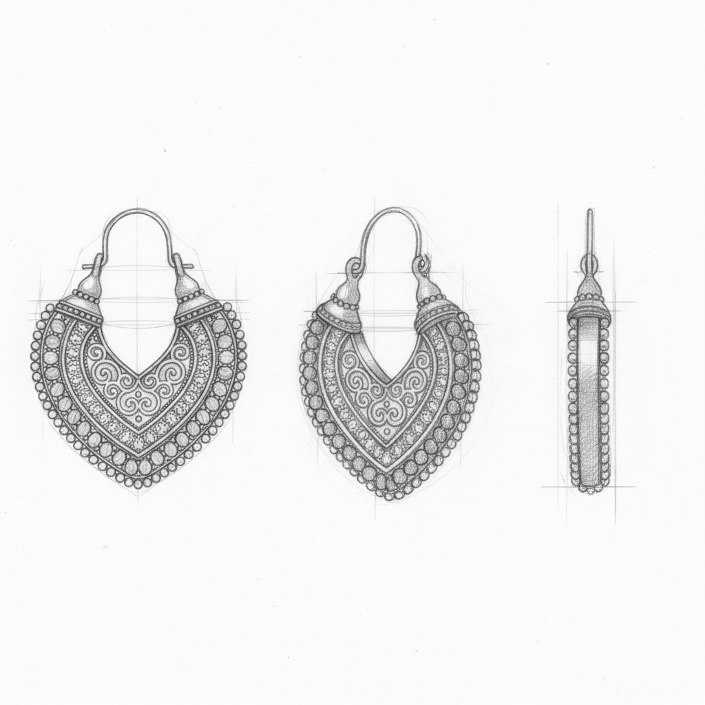 Vintage Heart Shape Bohemian Earrings