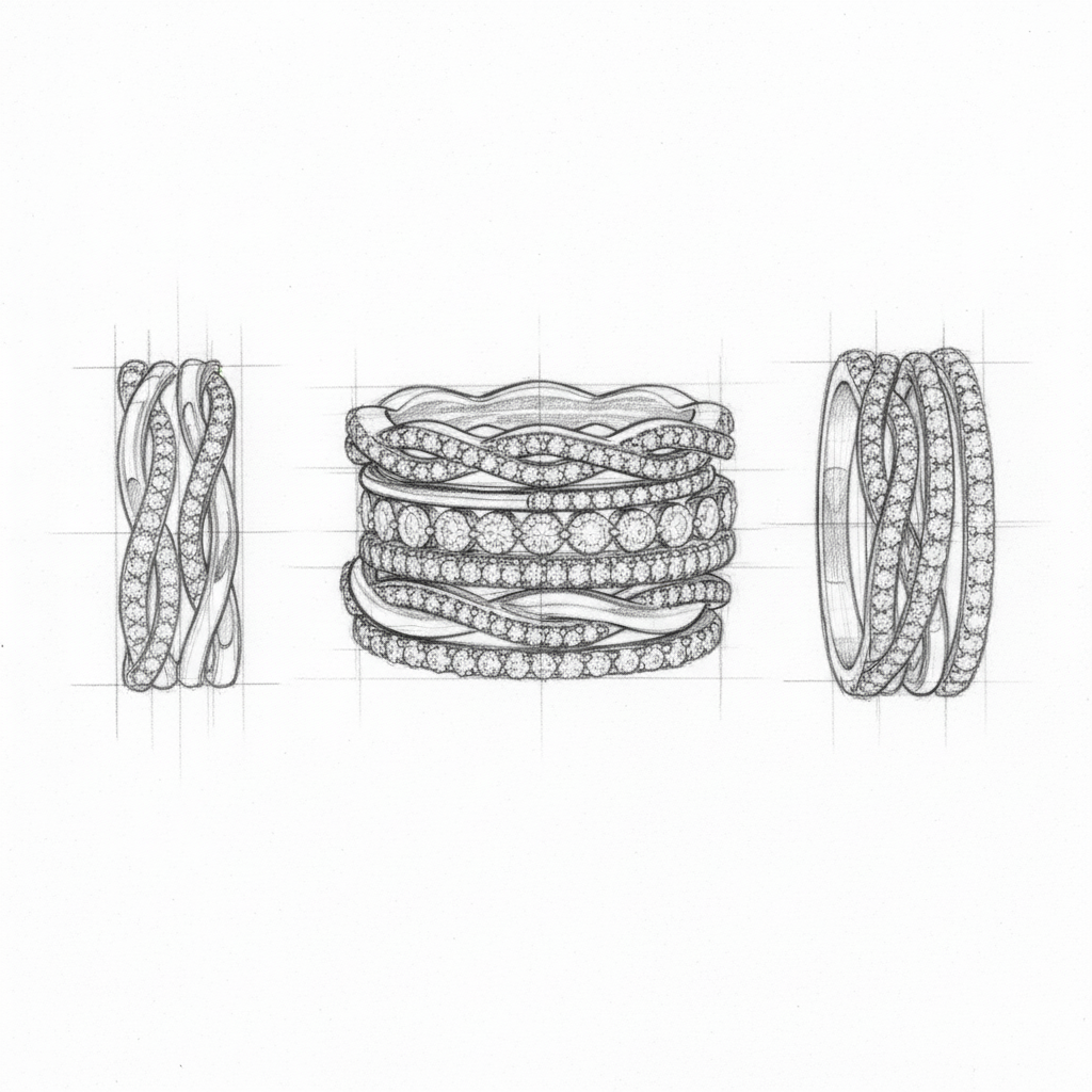 Vintage Layered Zirconia Ring